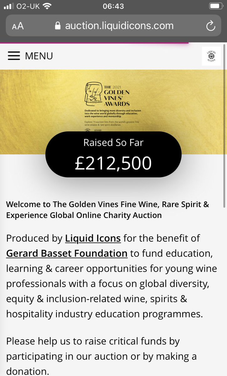 Bidding opened yesterday morning &amp; we’ve already surpassed the initial £200,000 point for these rare and memorable lots. 

‘Snag yourself an unrepeatable wine experience in aid of the best of causes' says <a href="/JancisRobinson/">Jancis Robinson</a>.

Live auction link: catalogue.liquidicons.com