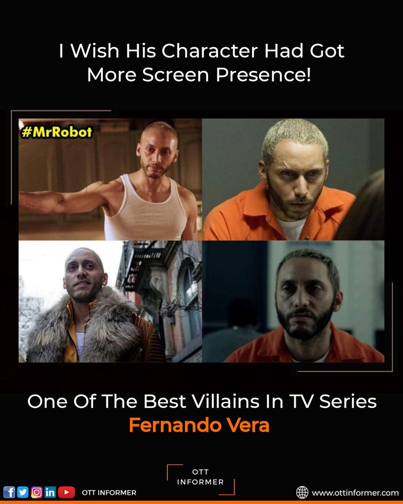 OTTInformer's tweet photo. Fernando Vera!
#MrRobot #ElliotAlderson #FernandoVera https://t.co/doVVQPBNsE