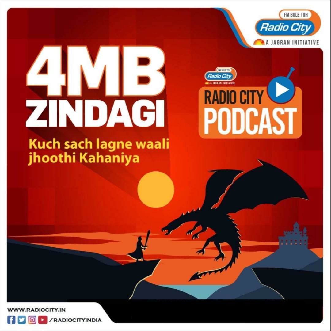 radiocityindia's tweet photo. Radio City Presents 4 MB Zindagi | RJ Sanjal.

Kuch sach lagne wali jhoothi Kahaniyaan...

Listen on Apple Podcasts:  https://t.co/6IyJLKYIsl

.
.
.
.

#RadioCitypodcast #4mb #Zingagi #Applepodcast #rjsanjal #podcast https://t.co/MkfgTNSkcr
