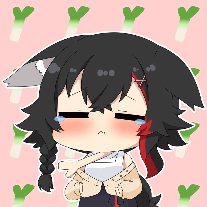 ネギがのどに!? #みおーん絵 