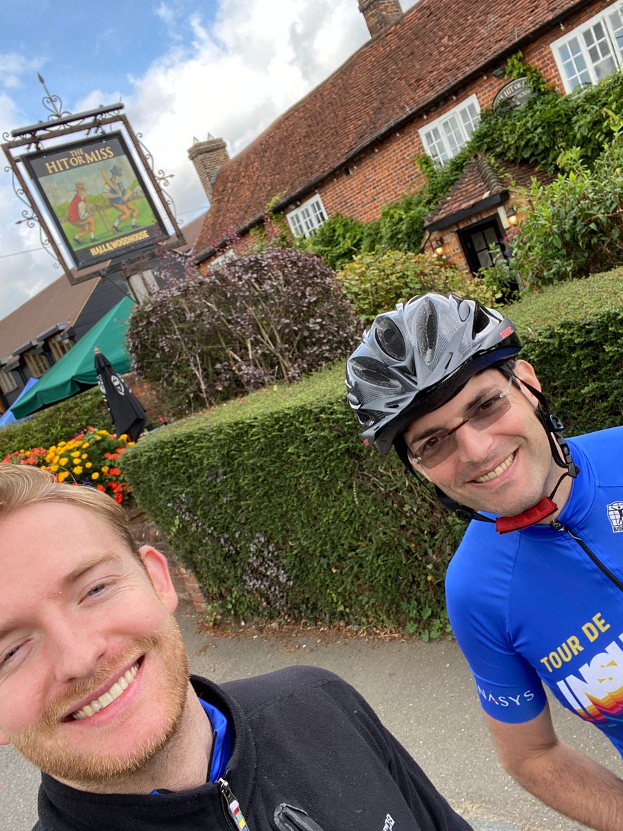 ClaimTechnology's tweet image. The Hit or Miss pub in Amersham. The start and end point for a perfect afternoon of cycling for Michael and Ashley’s charity cycle around the Chilterns. The final segment of our 300 mile tour takes place on Sunday when we’ll cycle from London to Brighton.