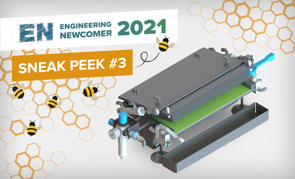 CADENAS_COM's tweet image. 🐝 #EngineeringNewcomer 2021 project sneak peek #3 is a semi-automated press for homemade, affordable wax foundations for beehives. 🍯 The #pneumatic &amp;amp; water-cooled press is a resource &amp;amp; cost-efficient alternative to buying pre-made wax plates. 
▶️ Video: youtu.be/dwfPJC9_FzU