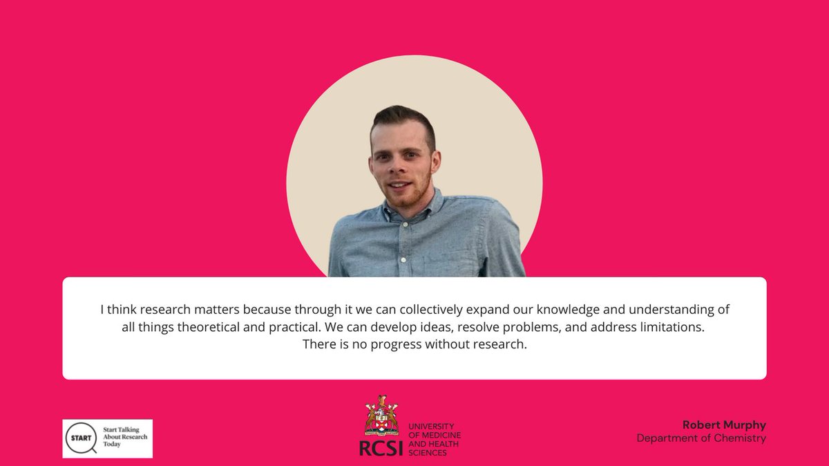Start Talking About Research Today (@start_ern) on Twitter photo Meet the Researcher! Robert researches the synthetic development of biomaterials that can be utilized for 3D printing, with the goal of generating patient specific implants. <a href="/RCSI_Irl/">RCSI</a> <a href="/RCSI_Research/">RCSI Research and Innovation</a> <a href="/ChemistryRCSI/">RCSI_Chemistry</a> #researchMATTERS #STARTatTCD #EuropeanResearchersNight Meet the Researcher! Robert researches the synthetic development of biomaterials that can be utilized for 3D printing, with the goal of generating patient specific implants. <a href="/RCSI_Irl/">RCSI</a> <a href="/RCSI_Research/">RCSI Research and Innovation</a> <a href="/ChemistryRCSI/">RCSI_Chemistry</a> #researchMATTERS #STARTatTCD #EuropeanResearchersNight