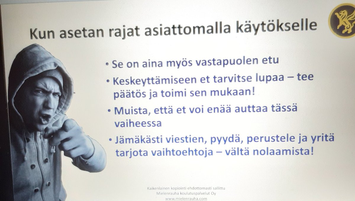 Haastavia vuorovaikutustilanteita ja niissä toimimisen mahdollisuuksia. Tunne voittaa faktat, välillä välittämistä on rajaaminen. #mielenrauha #koulutus