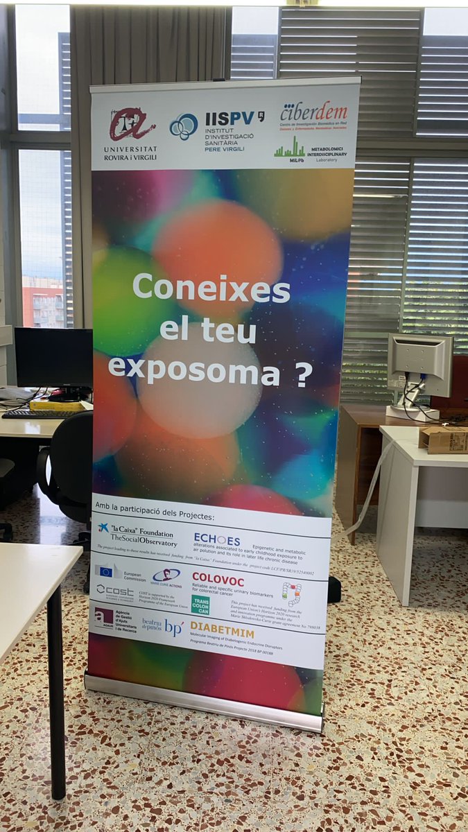 rcumeras's tweet photo. #NitRecerCat21 roll-up a punt pel taller divulgatiu #ConeixesElTeuExposoma Us esperem AVUI a la PlaçaCorsini de #Tarragona Divendres 24 de 16:30 a 21h. @IISPereVirgili @universitatURV @ciberdem #milab @FundlaCaixa #ECHOES  @MSCActions #COLOVOC @transcoloncan #AGAUR #DIABETMIM https://t.co/e4DLLNnxn1