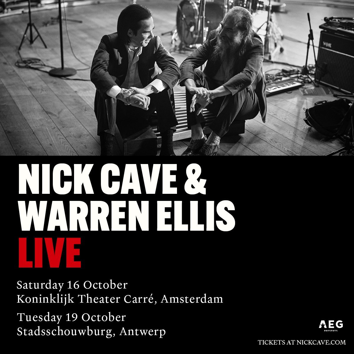 Als jullie me 16 oktober zoeken. Ik zit bij deze mannen.
#nickcave #warrenellis