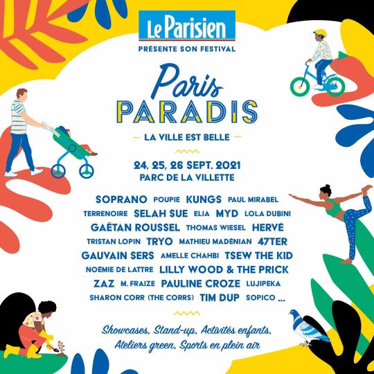 Créer du lien, réenchanter la vie dans nos villes, partager des moments de fête.

Il nous a manqué en 2020. Nous sommes heureux de nous retrouver ce week-end à <a href="/LaVillette/">La Villette</a> pour Paris Paradis, le festival du <a href="/le_Parisien/">Le Parisien</a>.

Formidable line up conçu par <a href="/emarolle/">Emmanuel Marolle</a> et <a href="/gregplou/">Grégory Plouviez</a> 👏