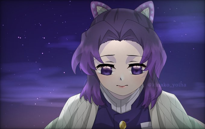 あんず🌿低浮上さんがTwitterに投稿した胡蝶しのぶ(鬼滅の刃)のイラスト。