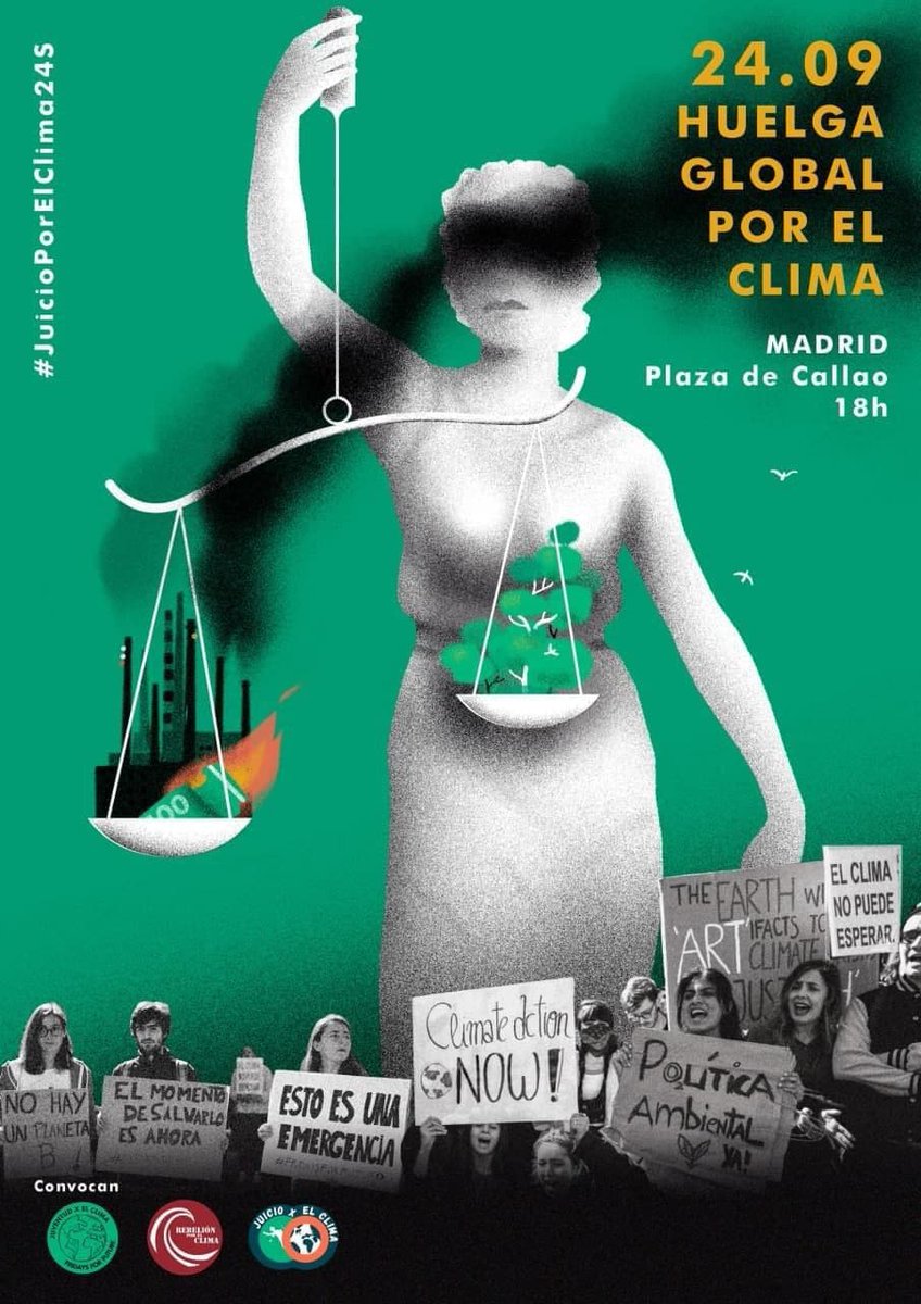 Podemos_DV's tweet photo. #Juicioporelclima24S
Madrid cuadruplica los niveles de contaminación perjudiciales para la salud, según los nuevos umbrales marcados por la OMS. Pero, en vez de avanzar más allá de lo que fue Madrid Central, #MadridRetrocede 
Hoy en Plaza del Callao
HUELGA GLOBAL POR EL CLIMA https://t.co/4eJ7F4RQnc