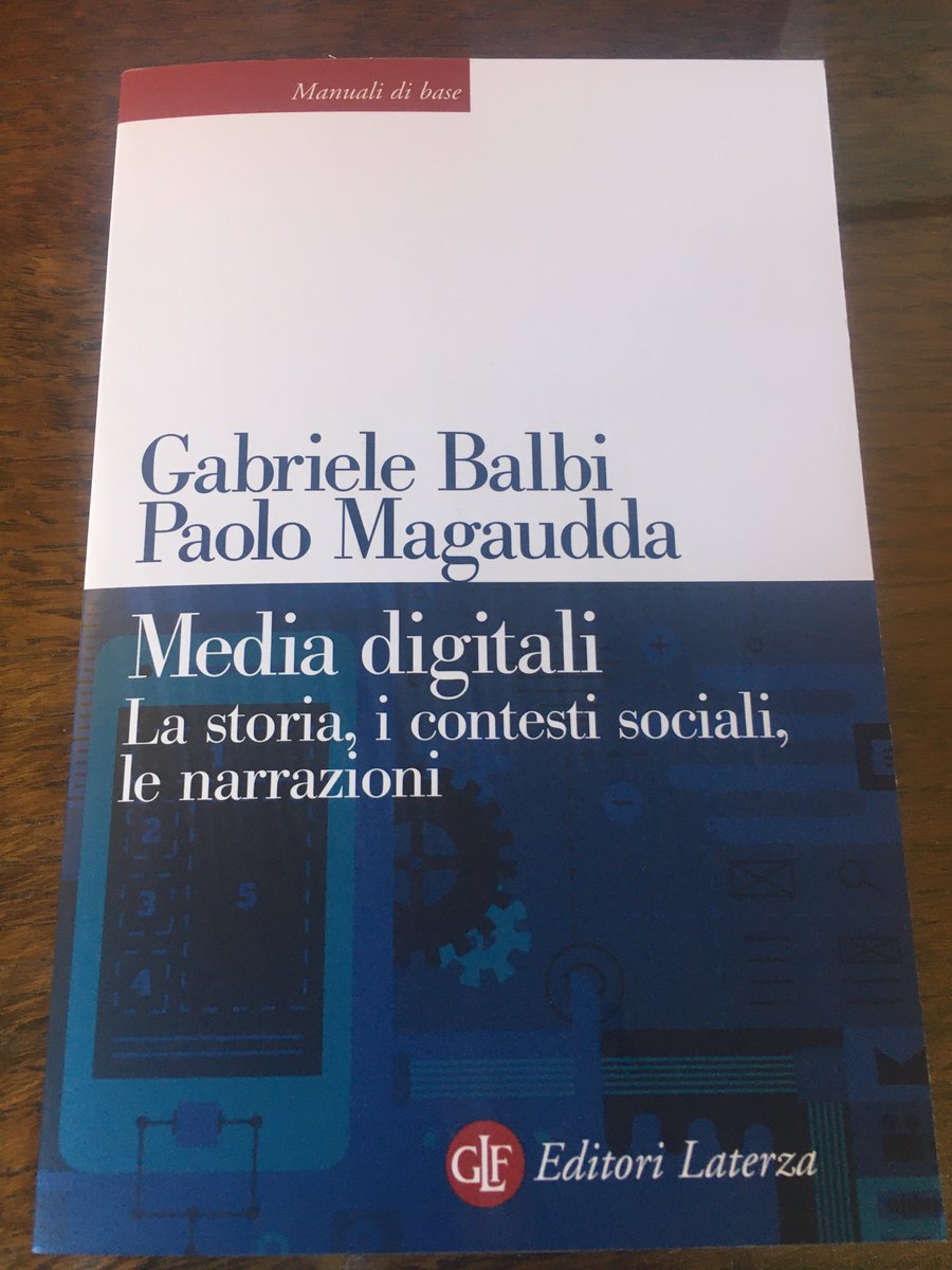 Ecco un ingrandimento della copertina del nuovo libro #mediadigitali, scritto con <a href="/gabriele_balbi/">Gabriele Balbi</a> per <a href="/editorilaterza/">Editori Laterza</a>, un testo che speriamo sia utile per comprendere meglio il #digitale nel mondo di oggi : laterza.it/scheda-libro/?…