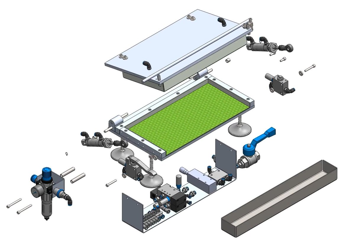 CADENAS_DE's tweet image. 🐝 #EngineeringNewcomer 2021 Sneak Peek #3: Eine halbautomatisierte Mittelwandpresse zur Herstellung von günstigen Mittelwänden für Bienenstöcke.🍯 Die pneumatische Presse ist eine ressourcen- &amp;amp; kostensparende Alternative zu fertigen Wachsplatten. ▶️Video: youtu.be/dwfPJC9_FzU