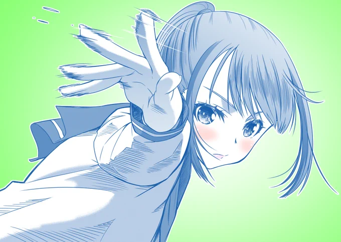 #見た人もなにか無言で緑の何かをあげる 