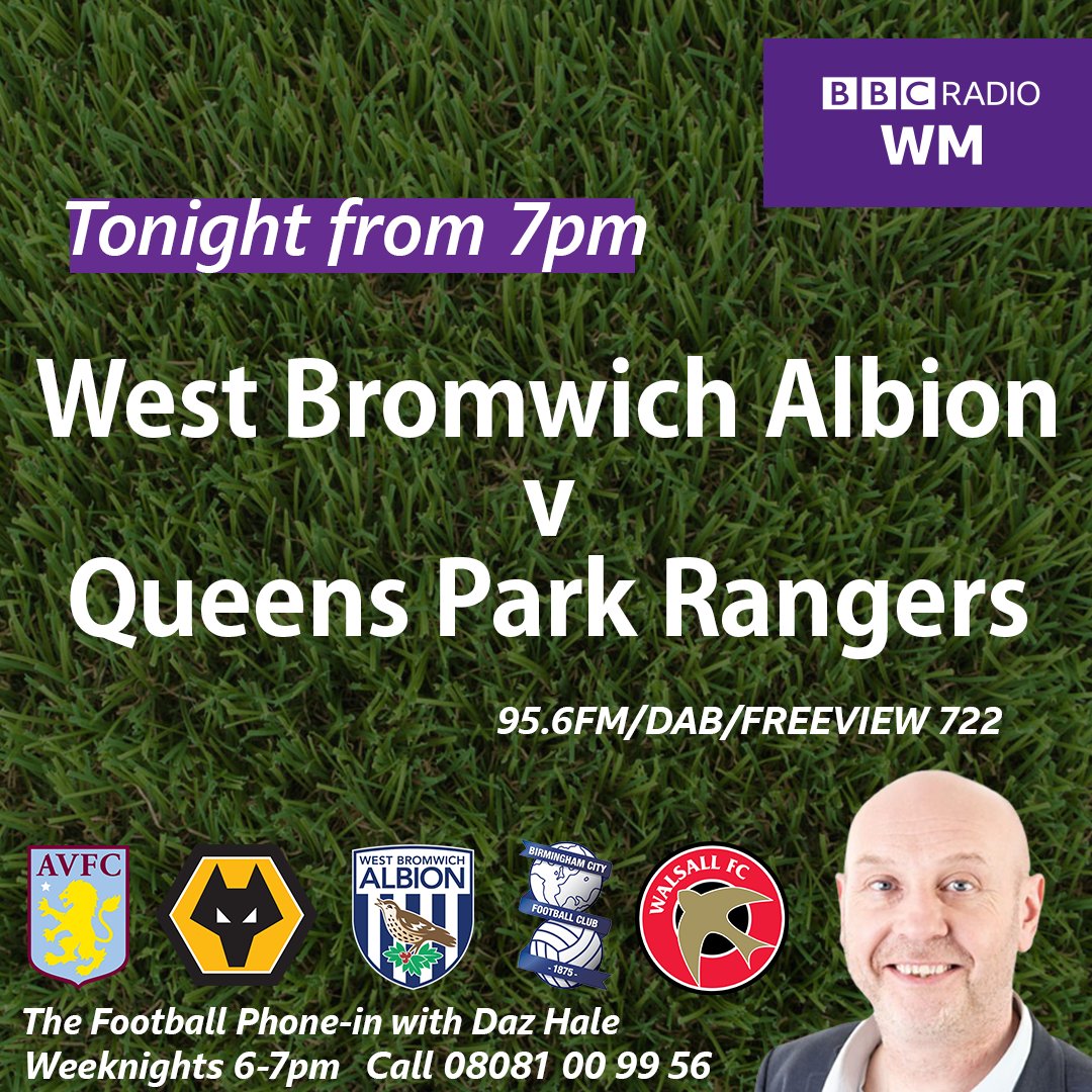 bbcwm's tweet photo. Straight after the football phone-in we're live from the Hawthorns tonight.
Start of 4 LIVE commentaries across the weekend.
#WBAvQPR https://t.co/RI666mA9HK