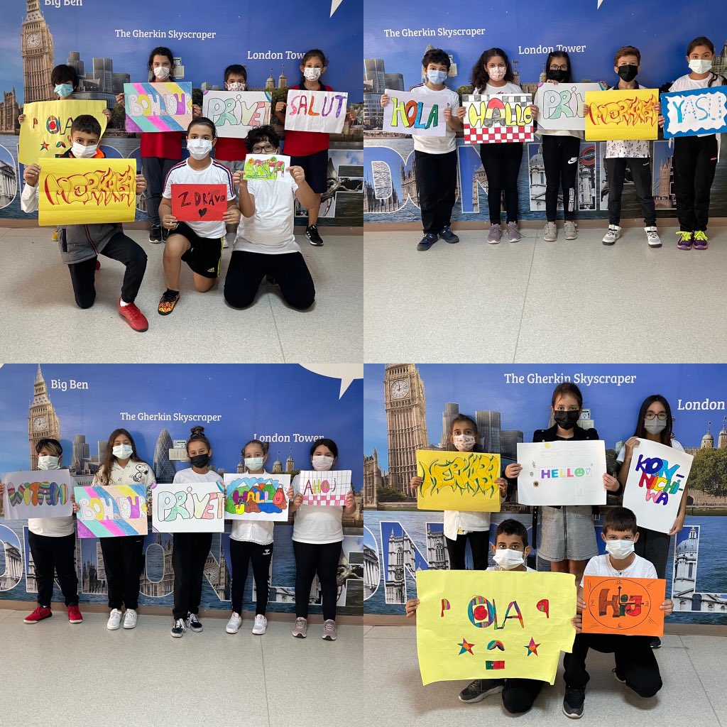 BKBANDIRMA's tweet photo. 5th Graders celebrated ‘European Day of Language’  by saying HELLO in different languages.
#europeandayoflanguages 
#bkeuropeandayoflanguages https://t.co/Kqy9x8gS6J