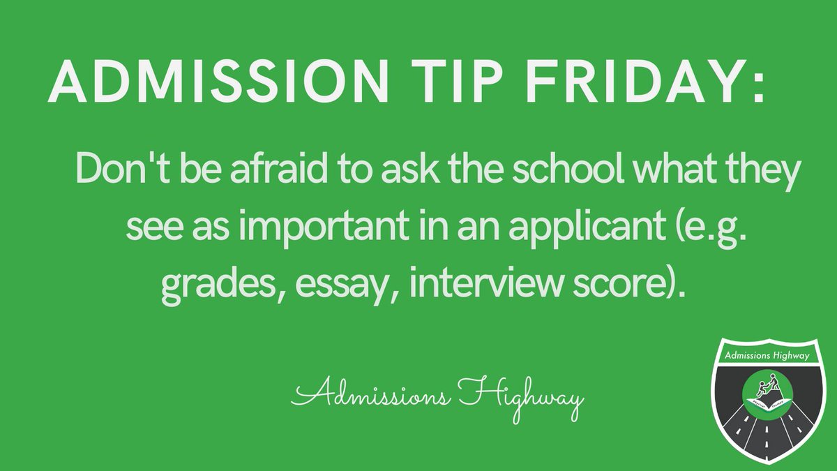 AdmissionsH's tweet photo. Admissions Tip Friday!!!
#AdmissionsHighway #prePT #preDPT #PTStudent #DPTStudent #ChoosePT #PhysicalTherapy #PTCAS #LetsGetYouIn https://t.co/t2QYvjnMW2