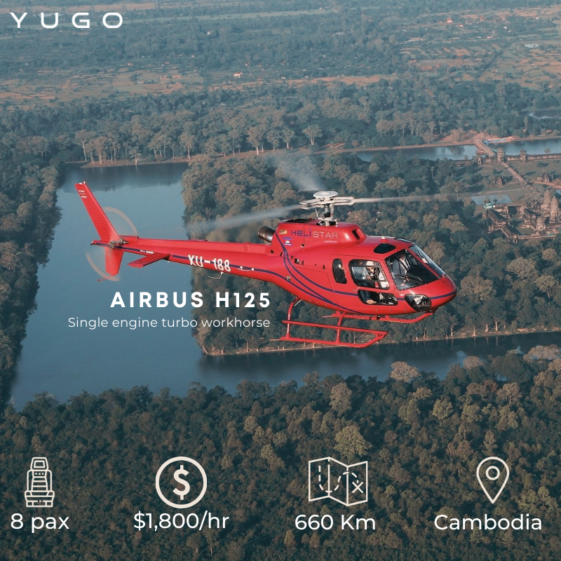 YugoPlus's tweet photo. A helicopter ride in Cambodia is right at your fingertips. Experience the thrill of cruising through islands and cities in an Airbus H125!

Message us to book your ride and visit https://t.co/73ZG0izVfy to know more.

Photo credit: https://t.co/vlzHF8iLrp https://t.co/6umQgN3frB