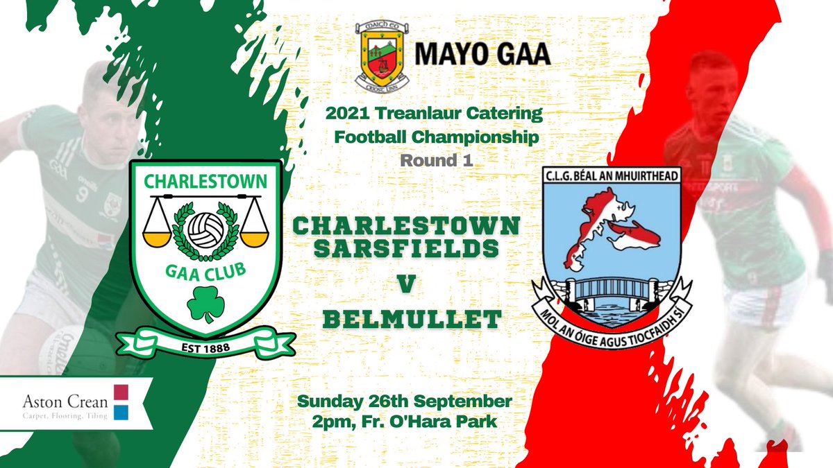 CharlestownGAA's tweet photo. 🚨🚨 CHAMPIONSHIP SUNDAY 🚨🚨

All roads lead to Fr. O'Hara Park this sunday as our senior team gets their 2021 Senior Championship campaign underway v @BelmulletGaa 

⚠️ This is a TICKET ONLY fixture &amp; includes U16’s. 

➡️to purchase tickets https://t.co/2Y042FQbwM https://t.co/WkNXyvFB5i