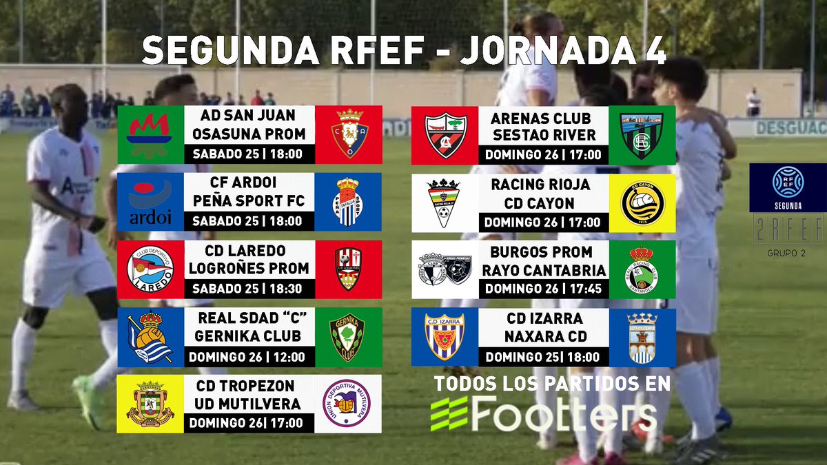 unaaaaax's tweet photo. Esta es la cartelera de esta jornada de la #SegundaRFEF 
💥El Partidazo: @arenas_club1909 -@SestaoRC 
Mucha suerte a todos‼️
#SegundaRFEF | #G2 https://t.co/4dd4owH6yH