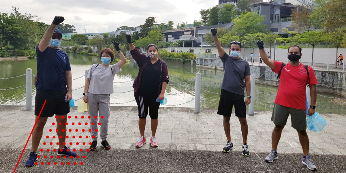 Sabre_APAC's tweet photo. And off we go doing our part to keep Singapore clean and green! Plogging in small groups of five and setting off at staggered timings this morning, we took a 13km scenic walk from Punggol Park connector to Coney Island and back.#WeAreSabre #SabreAPAC #GiveTogether #MentalWellness https://t.co/mTgCOao9Wj