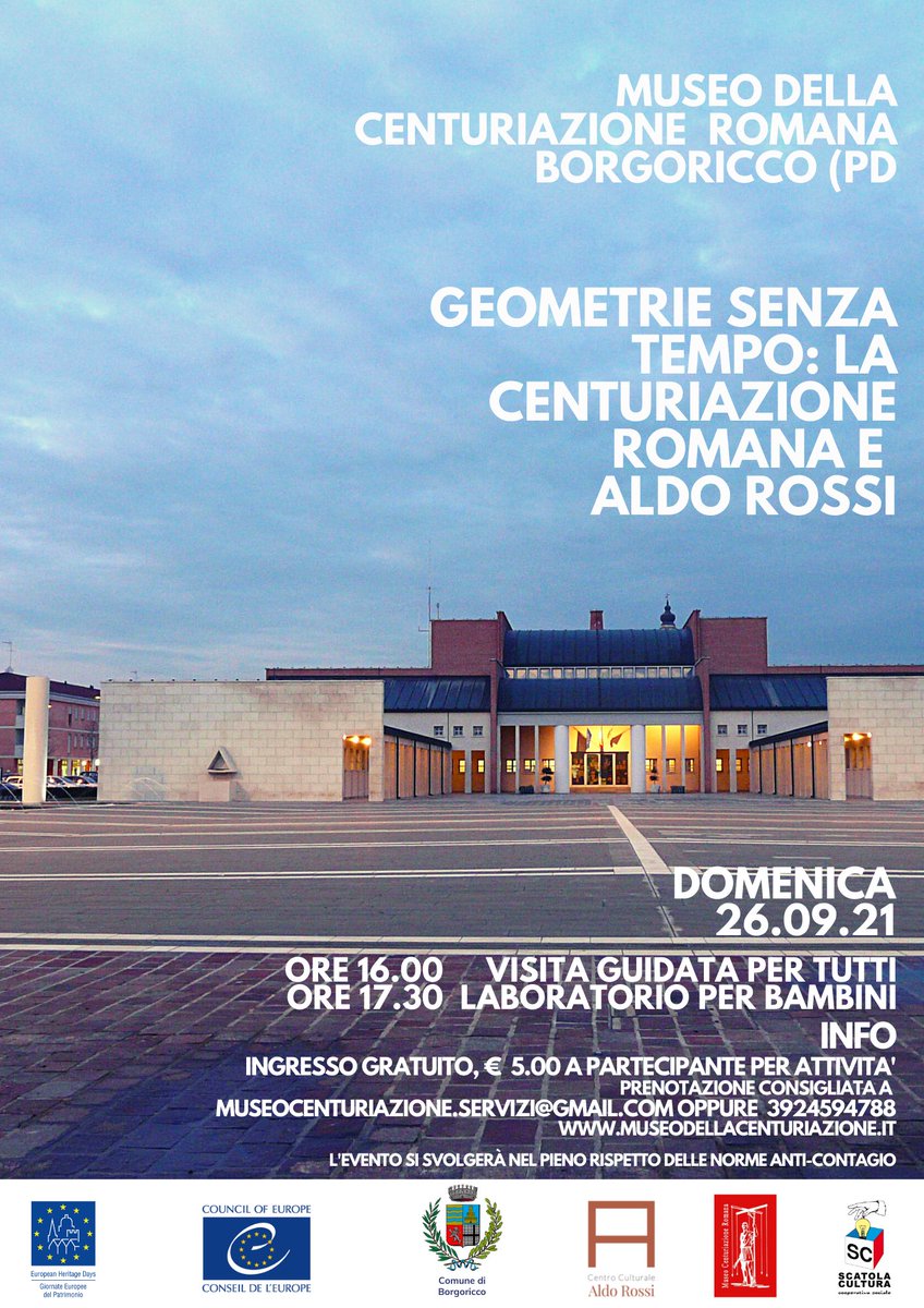 In occasione delle #GEP2021 domenica potrete approfondire il tema delle geometrie che regolano l’architettura di #AldoRossi e di come si inseriscano all’interno della #centuriazione romana splendidamente conservata a #Borgoricco. Vi aspettiamo! ☺️