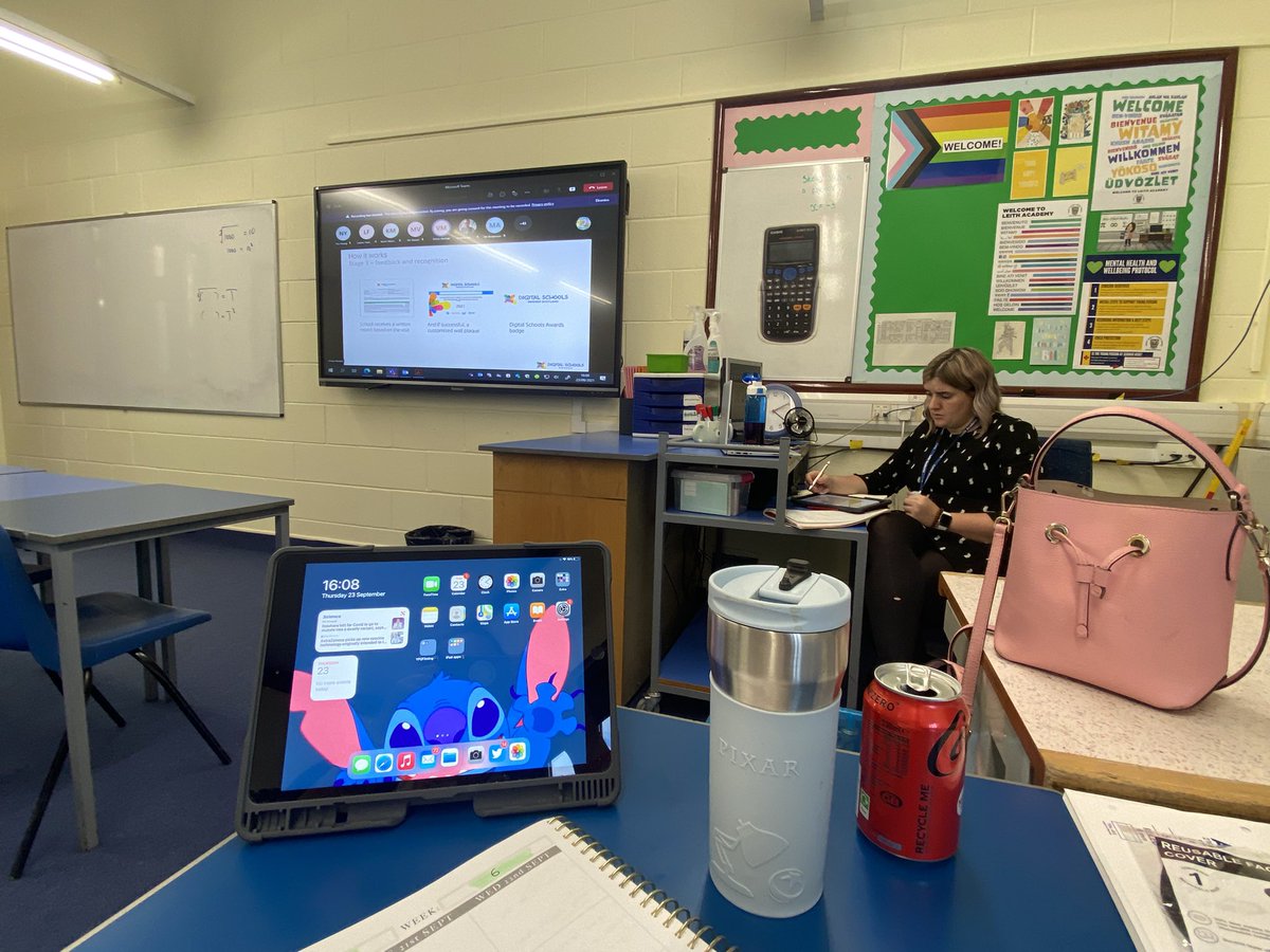 MissSievwright's tweet photo. Last night, @MissO_Maths and I listened to @Schools_Digital #SLF seminar. We’re excited to start working towards the 💻 Digital Schools Award 🏆 for @leithacademy https://t.co/m7K8m6GCc3