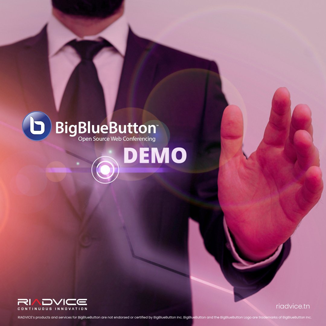 RIADVICECOM's tweet photo. Distance and mobility are no longer obstacles. Try our demo for free!
#BigBlueButton #RIADVICE #demo
https://t.co/QU1KJ6tN4B https://t.co/zj9bLKDAXf