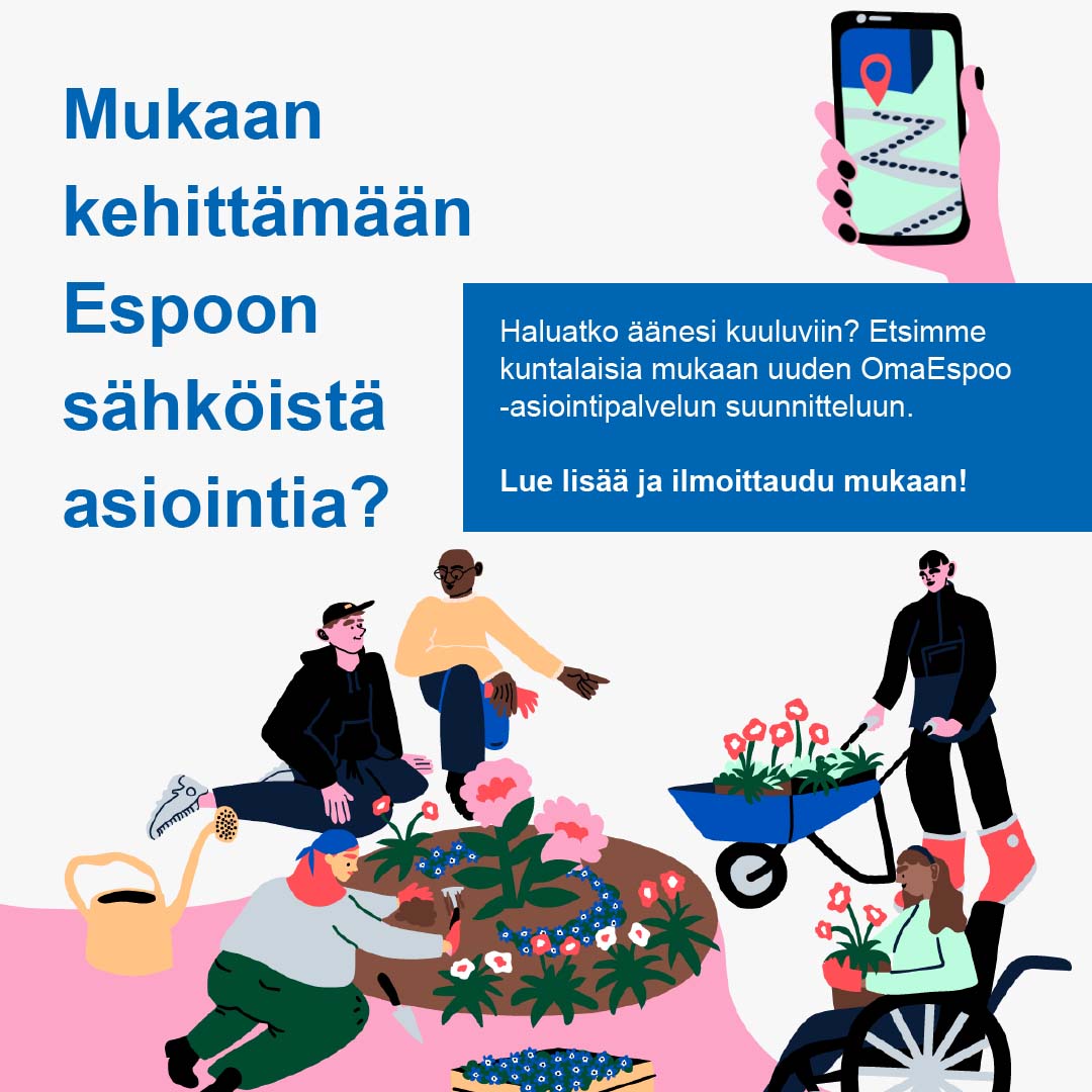 EspooEsbo's tweet photo. Haluatko äänesi kuuluviin? Etsimme kuntalaisia uuden #OmaEspoo-asiointipalvelun suunnitteluun. Kutsumme mukaan 15 ilmoittautunutta eri ikäryhmistä. Kiitokseksi saat leffalipun. Ilmoittaudu viimeistään 27.9.: https://t.co/P57120iXdJ Työpaja toteutetaan suomeksi. #MakeWithEspoo https://t.co/RKmzso8n6h