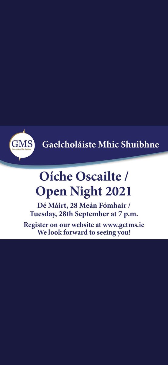 gctms's tweet photo. Bígí linn Dé Máirt seo chugainn ar líne ag a seacht a chlog! https://t.co/WTw4exv1LI