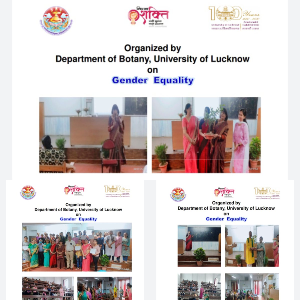 lumissionshakti's tweet photo. #MissionShakti report
Program held @lkouniv 
Department of Botany
#GenderEquality
@UPGovt https://t.co/6BydyvJR13