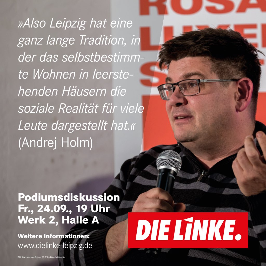 Wem gehört #Leipzig?

Diskussion mit <a href="/luna_le/">Jule Nagel</a>, @Wilma_Sommer (<a href="/sfa_leipzig/">Leipzig Stadtfüralle</a>), <a href="/AndrejHolm/">Andrej Holm</a>, <a href="/LINKEPELLI/">MdB Sören Pellmann</a> &amp; <a href="/LittleMissB0206/">Nancy Hochstein</a>

Heute, 19 Uhr @WERK_2_Leipzig
 
#btw21le: #Leipzigistrot &amp; #Leipzigbleibtrot! #leipzigfueralle