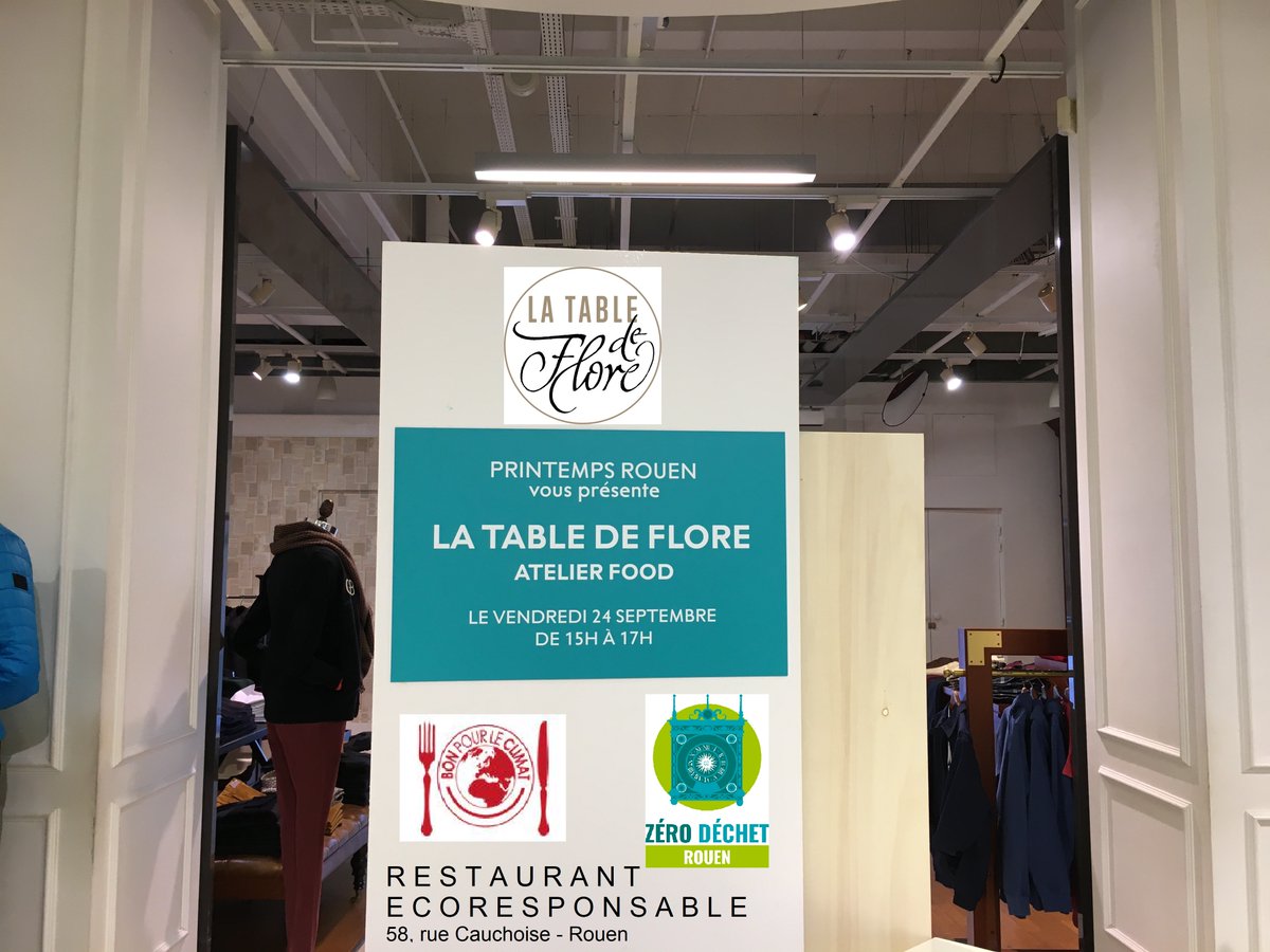 cet après midi animation Food par <a href="/BonpourleClimat/">Bon pour le Climat</a>  avec la Table de Flore au  Printemps de Rouen