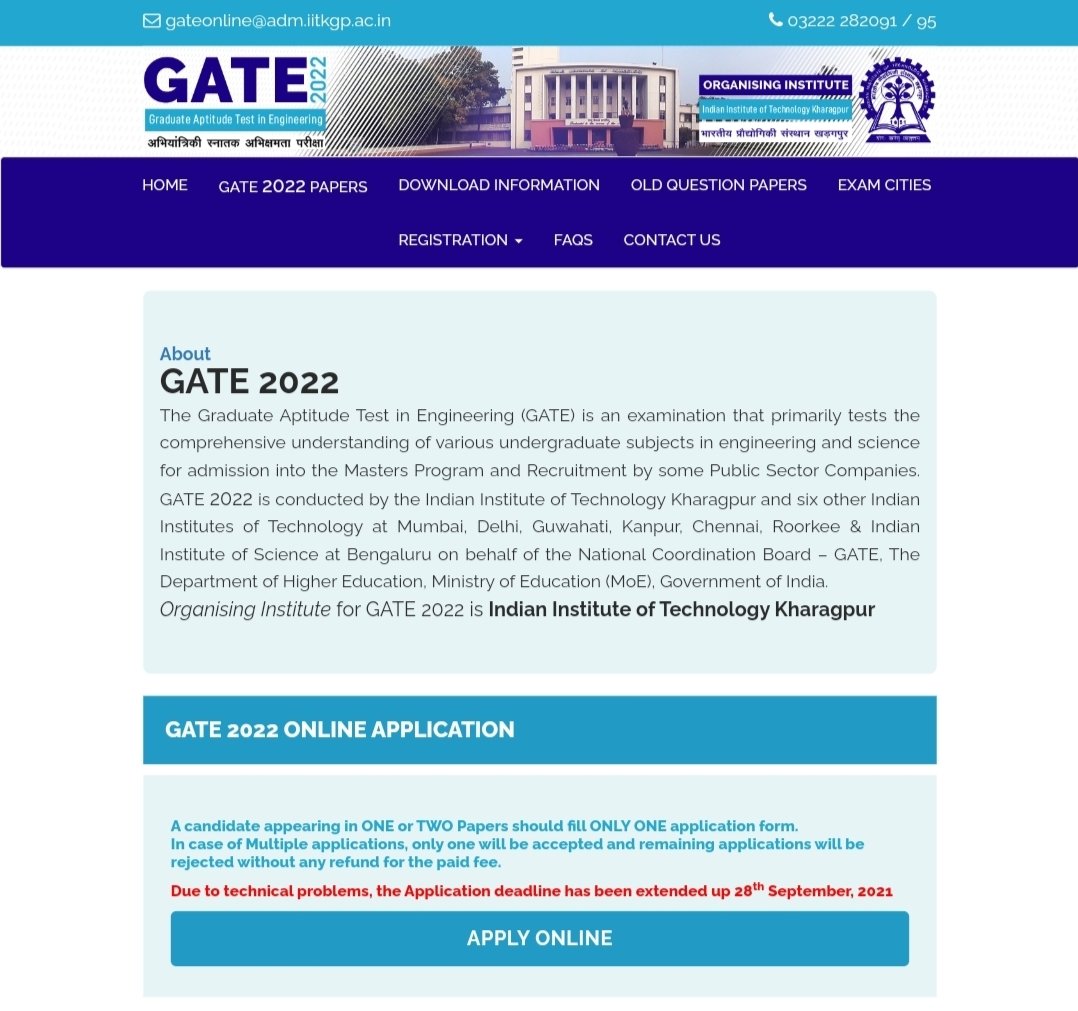 sailorsukhad's tweet photo. @animesh_panda7 @TANMAYBARMAN @IITKgp Even I am an aspirant of Gate 2022 and I know how exactly every aspirant is feeling right now. You check the official website for more. Speaking facts! https://t.co/gT71ZlevjU