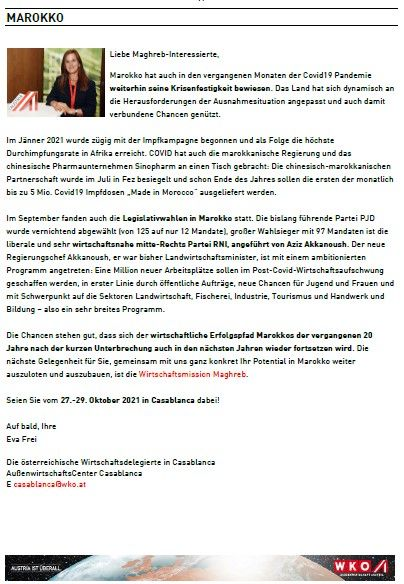 MartinWoller's tweet photo. #Nordafrika Newsletter 3/2021 der @wko_aw 

mit
Editorials, Schlagzeilen, Veranstaltungen etc. zu
#Ägypten Georg Krenn
#Algerien Franz Bachleitner @wko_ac_ALG
#Marokko Eva Frei @EvaFrei1
#Tunesien  
#Libyen
#Sudan

https://t.co/GVXFaUHOv6 https://t.co/Gc2uU84wO4