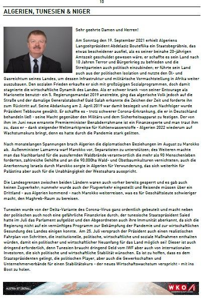 MartinWoller's tweet photo. #Nordafrika Newsletter 3/2021 der @wko_aw 

mit
Editorials, Schlagzeilen, Veranstaltungen etc. zu
#Ägypten Georg Krenn
#Algerien Franz Bachleitner @wko_ac_ALG
#Marokko Eva Frei @EvaFrei1
#Tunesien  
#Libyen
#Sudan

https://t.co/GVXFaUHOv6 https://t.co/Gc2uU84wO4
