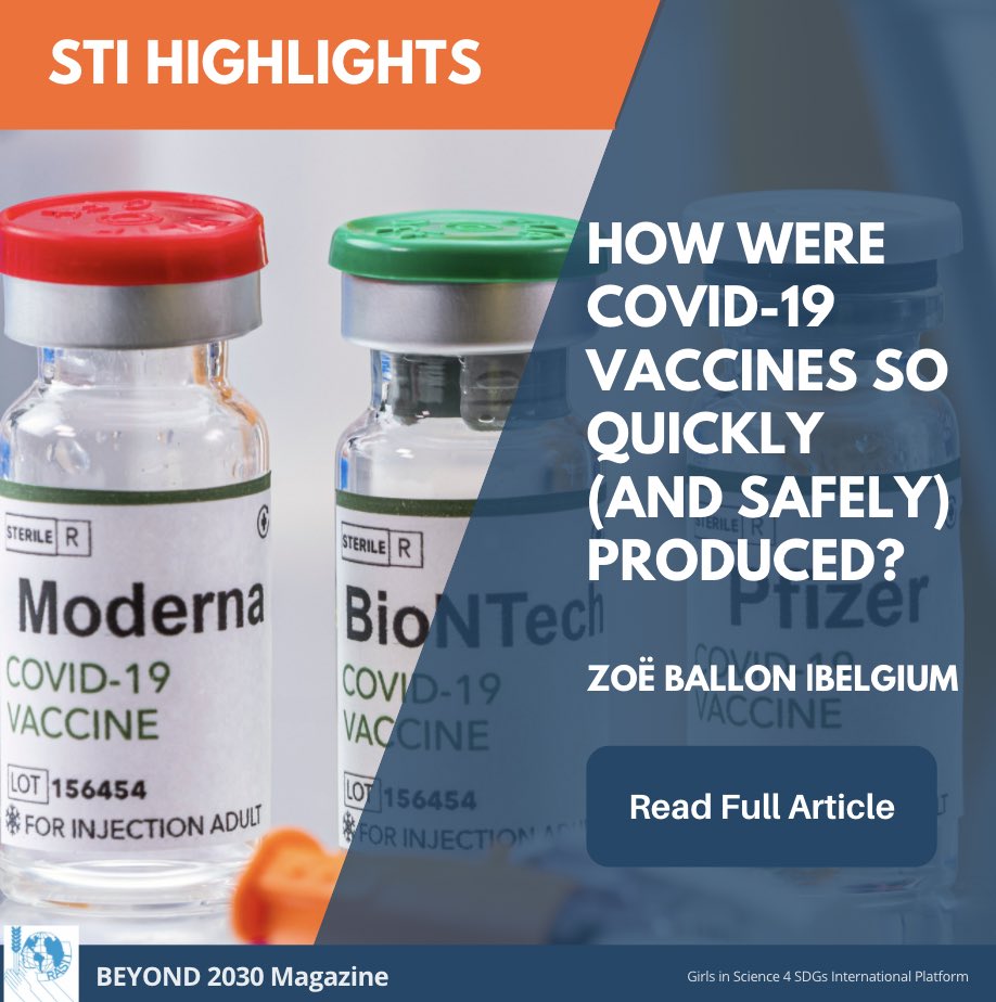 Girls4SDGs's tweet photo. Normally, it takes many years to produce a vaccine from start to finish. Covid-19 vaccines were produced, manufactured, and approved in less than a year, which left many wondering about the safety. Learn more about how COVID-19 vaccines were produced here:
https://t.co/1yKIVD8Ex4 https://t.co/QI4blsfK6J