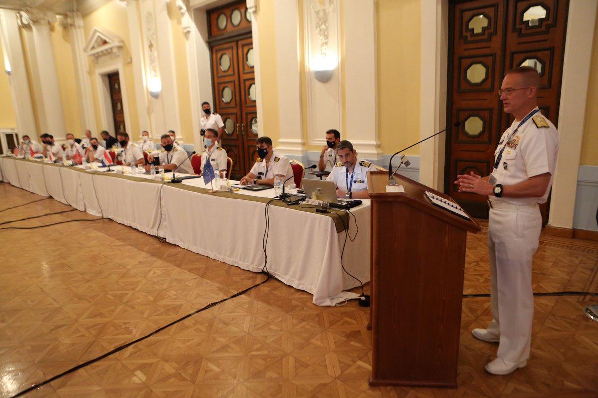 NATO_MARCOM's tweet photo. Rear Admiral Stephen Mack, Commander, #COMSUBNATO, attended the Submarine Commanders Conference 2021 (SCC21) in Greece. #WeAreNATO #StrongerTogether https://t.co/edDBqi6Mi2