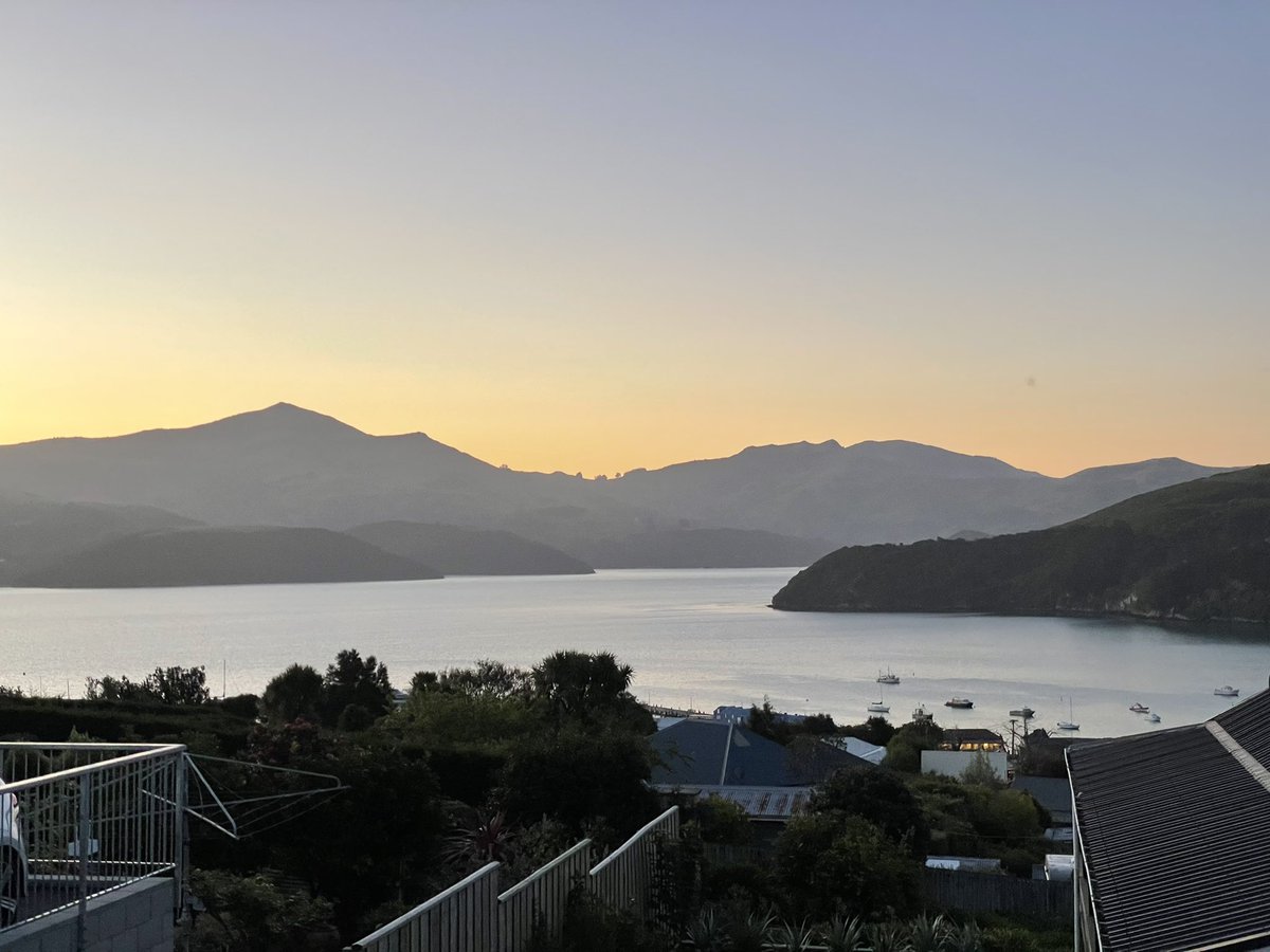 kendrashortmw's tweet photo. My darling teens taking the piss out of me that the first thing I do on holiday is take a photo of view and post to FB…so I’m tweeting instead 🤣 #akaroa looking beaut, first time visit. #worklifebalance #ruralmidwifery #offcall https://t.co/HMt8fxU9Ea