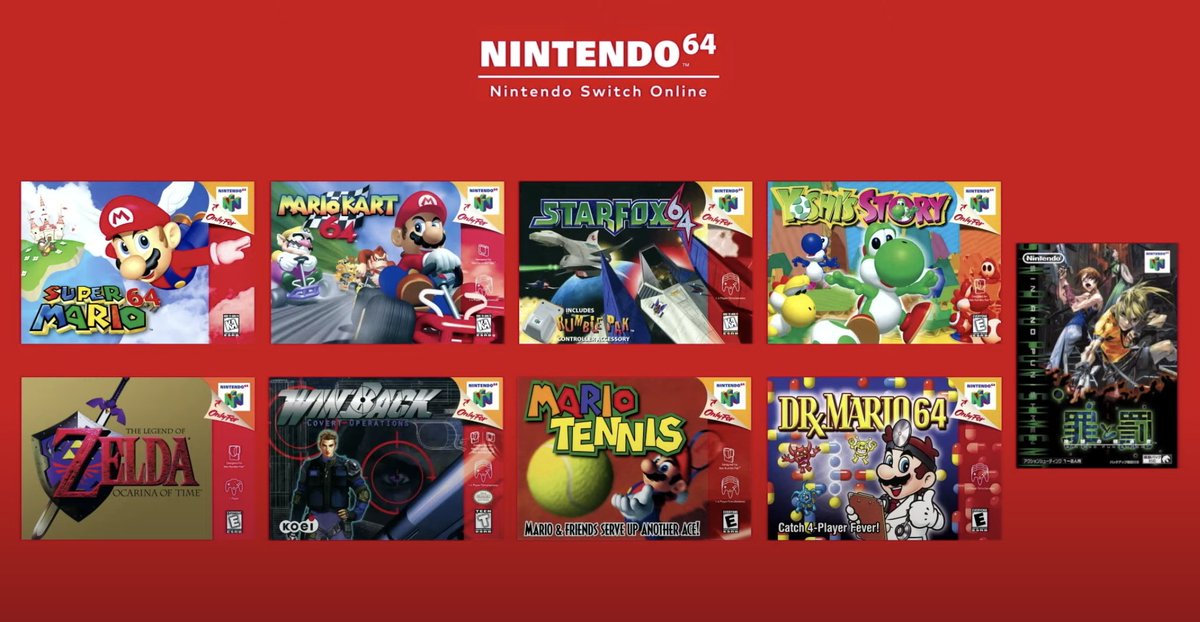 NerdUKofficial's tweet photo. #Nintendo have announced that a selection of #Nintendo64 and #SegaGenesis games will make their way to the #NintendoSwitch from this October in a new Online + Expansion Subscriptipn Plan.
▫️
▫️
#nerd #geek #NerdUK #comics #movies #tv #gaming #popculture #youtube #NintendoDirect https://t.co/VKRhpKF499
