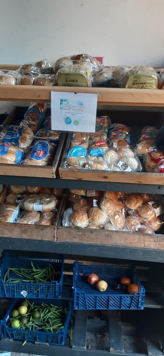We have an abundance of different filled sandwiches and bread plus fruit and veg.on our free food stand. Please come and help yourselves.