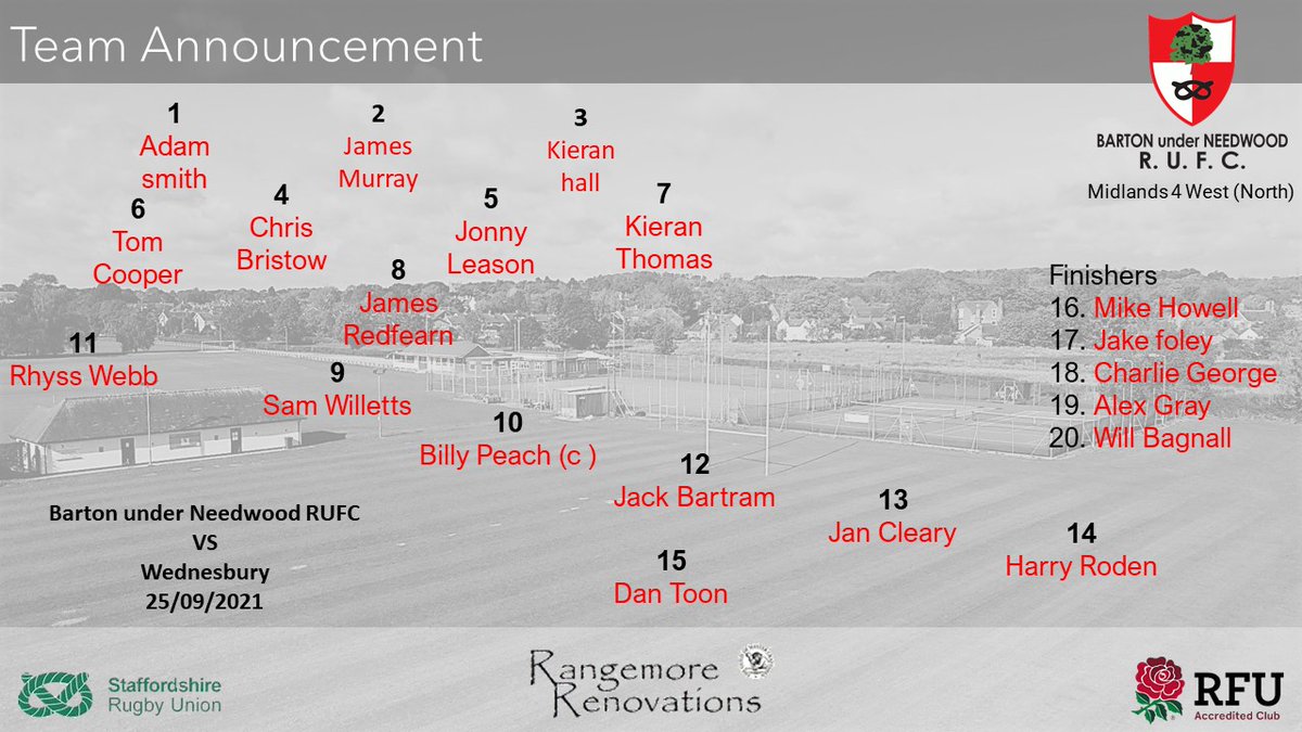 Here is our match day squad for our first home game of the season, lets get down to HSC and give them our support 🔴⚪️⚫️
