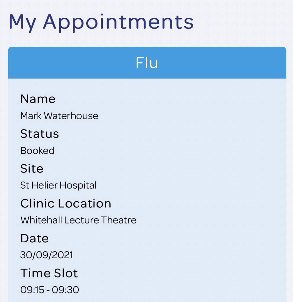 ESTHMark's tweet photo. @TracyWhelan8 @epsom_sthelier I can’t get my booster yet but have booked in for my flu jab ! @TracyWhelan8 @Adamdclee https://t.co/nS2KxgB88e