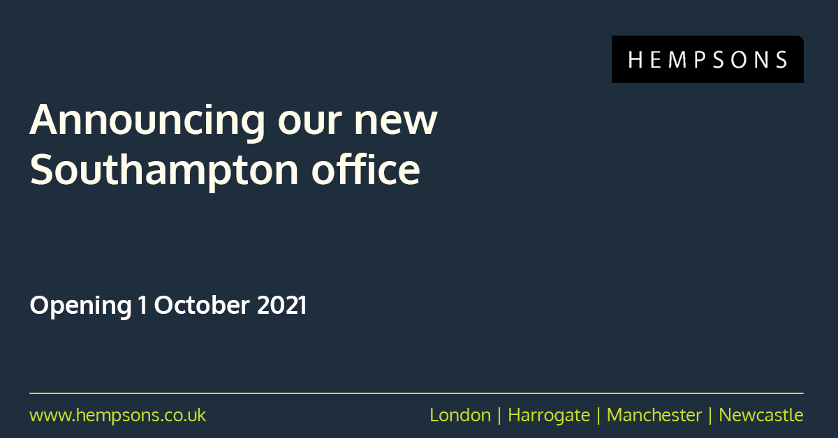Hempsons_Reg's tweet photo. We have expanded our network with the addition of a new office in Southampton, opening on 1 October 2021. Headed up by @morganbryn and joined by current Stillwells Solicitors Senior Partner Kevin Stillwell and Solicitor Hannah Lawton. Read more: https://t.co/0yiX0j3xcK https://t.co/XU74fdO7ti