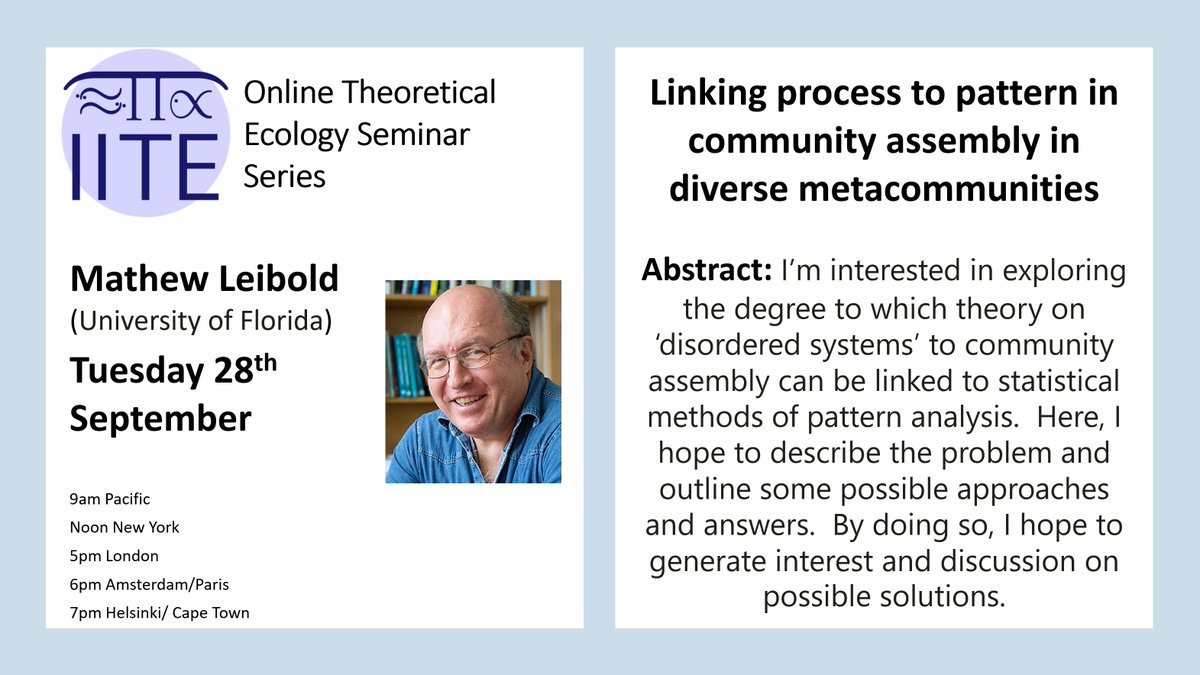 International Initiative for Theoretical Ecology tweet media