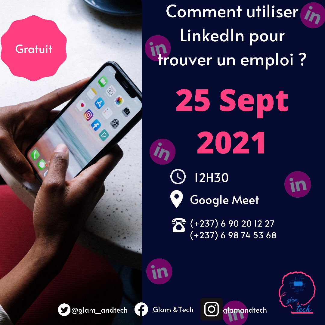 Glam_andTech's tweet photo. Pour de nombreuses personnes, il est difficile de comprendre le fonctionnement de #LinkedIn et de saisir les opportunités que ce réseau peut offrir en terme de carrière. Nous vous proposons à cet effet une #formation GRATUITE sur son utilisation efficace. 
#glamandtech https://t.co/MkbCektnmQ