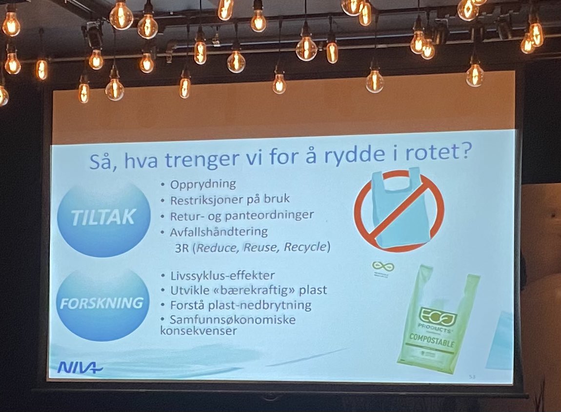 emmynoklebye's tweet photo. Do we need more measures or more research in the fight against plastic pollution? Hans Fredrik Braaten shared experiences from @NIVAforskning at @CiensOslo’s ‘solutionbeer’ yesterday in @kulturhusetoslo https://t.co/jX6XhZCYRT