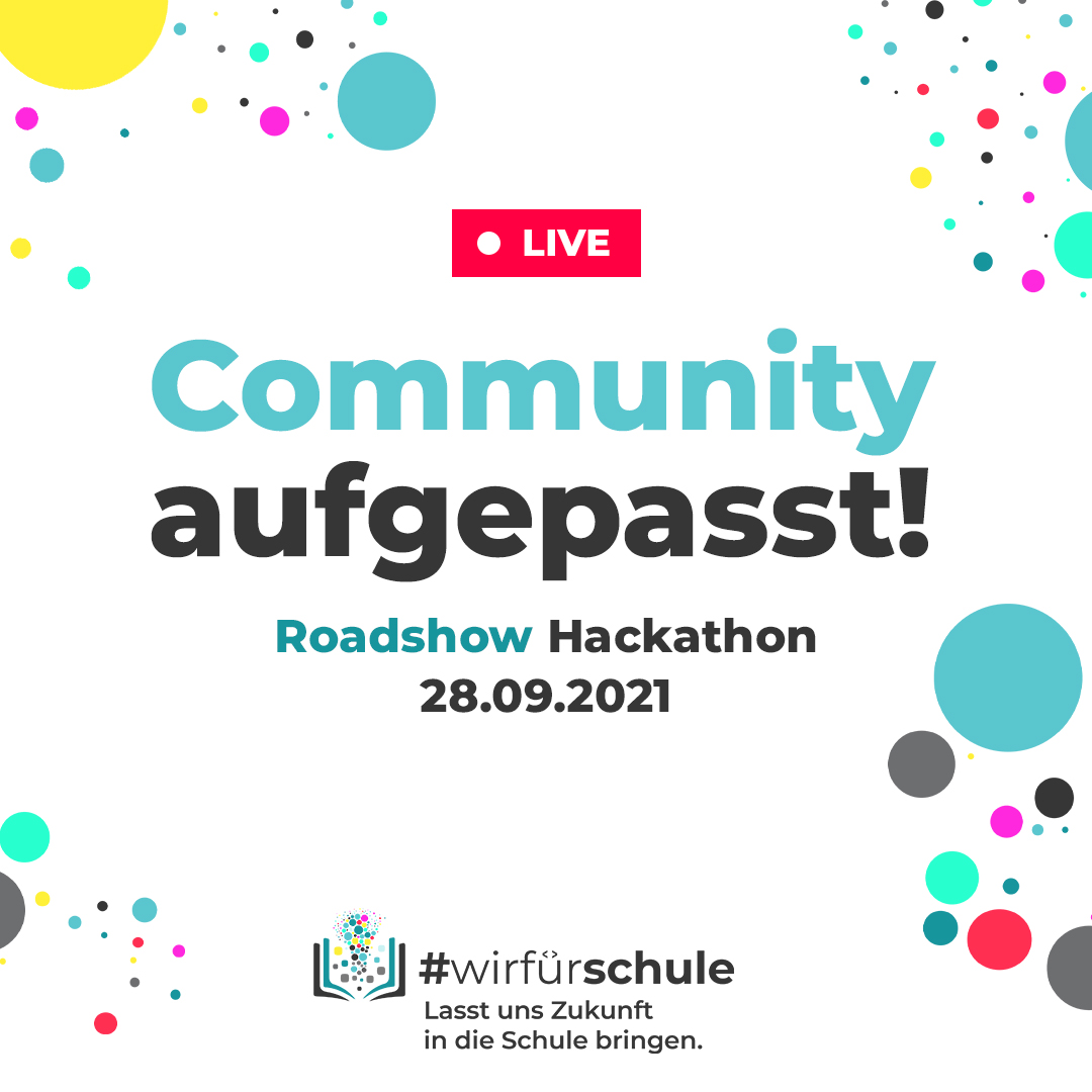 Ein Teil der Bildungstransformation sein und aktiv mitarbeiten? Know-How einbringen und sich für die Schule von Morgen engagieren? Dafür brauchen wir euch bei der #wirfürschule Roadshow am 28. September. 

Alle Informationen im Überblick findest du unter wirfuerschule.de/highlight-proj…