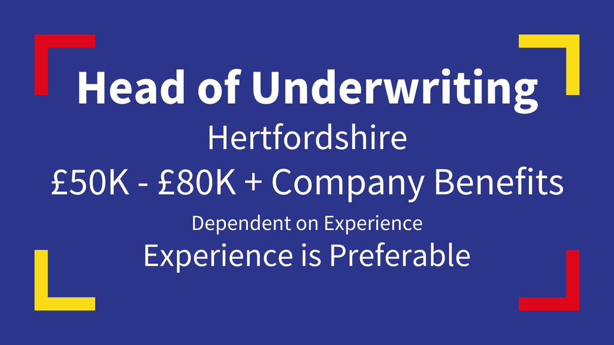 🔎 We're On the Lookout 🔎

💼 Head of Underwriting
📍 Hertfordshire
💰£50K - £80K + Company Benefits

❗ Previous Experience Preferable

If you're interested get in contact with us now on
🌐ow.ly/iVpe50FYHaK
☎️ 01603 667 777 
 ✉️ olivercliffe@gcbrecruitment.co.uk 

#Career