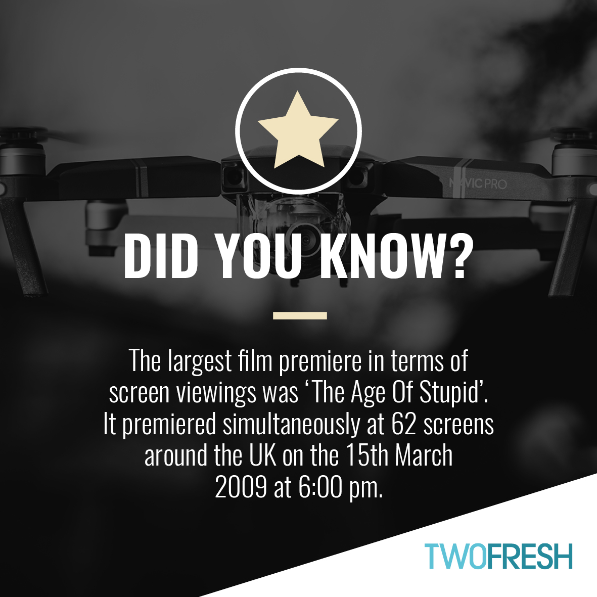 two_fresh's tweet image. 🎞️🤩 FUN FACT 🤩🎞️

Who's ready for a TwoFresh video fact? 

did you know that 'The Age Of Stupid' broke records in 2009?
out our website: twofresh.co.uk

#twofresh #funfactfriday #videomarketing #videoproduction #videocontent #premiere #theageofstupid