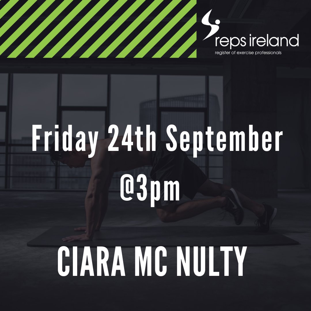 REPsIreland's tweet photo. โผ๏ธReminder โผ๏ธ
Join us today at 3pm to hear Ciara McNulty speak about: How to Fuel an Active Lifestyle
email info@repsireland.ie for a last minute registration #repsireland #nutrition #learning #webinar https://t.co/TYlIRgp1Fg