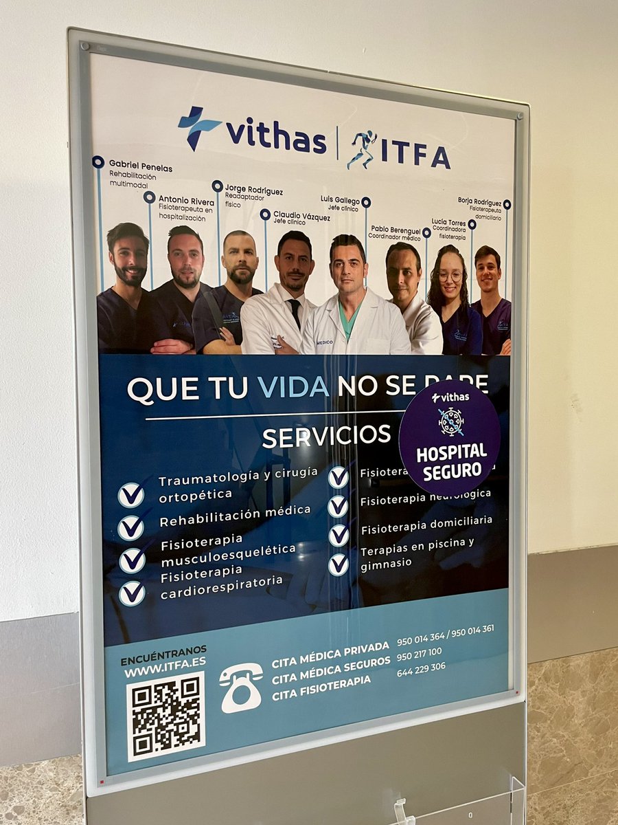 ¿Tienes cualquier lesión o dolencia? En #ITFAAlmeria y <a href="/Vithas/">Vithas Hospitales</a> te ayudamos a recuperarte. Abordaje médico y traumatológico para después continuar con fisioterapia y readaptación (sala médica, sala de fisioterapia, sala de readaptación, piscina, y mucho más). 
#ITFAsiemprecontigo